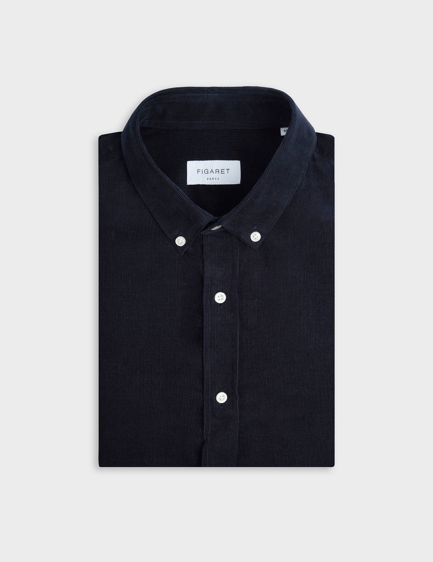 Chemise Gaspard bleu marine - Velours - Col Américain#4