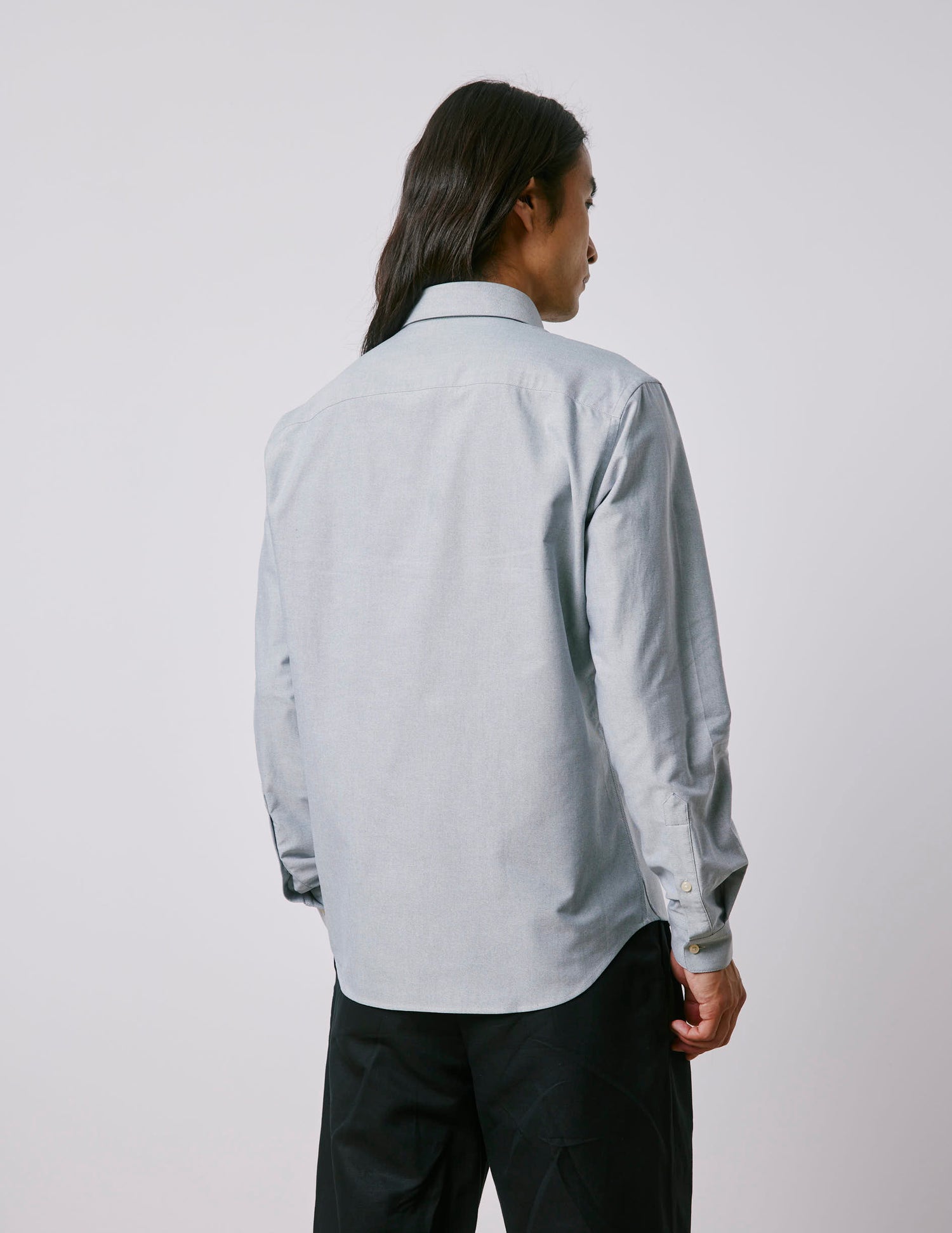 Chemise Gaspard vert gris - Oxford - Col Américain#2