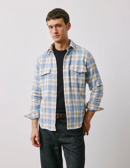 Chemise Irwin à carreaux bleus