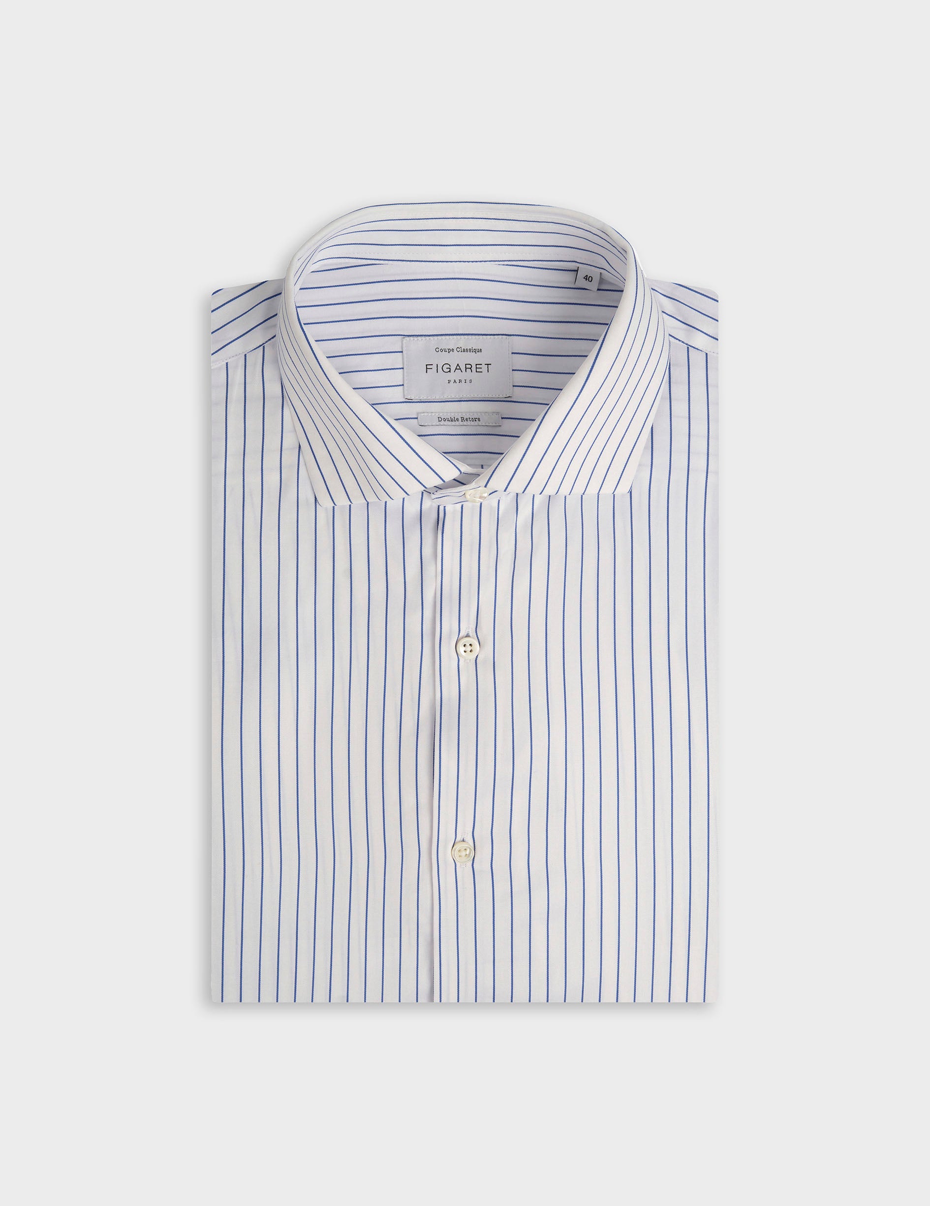 Chemise classique rayée bleue