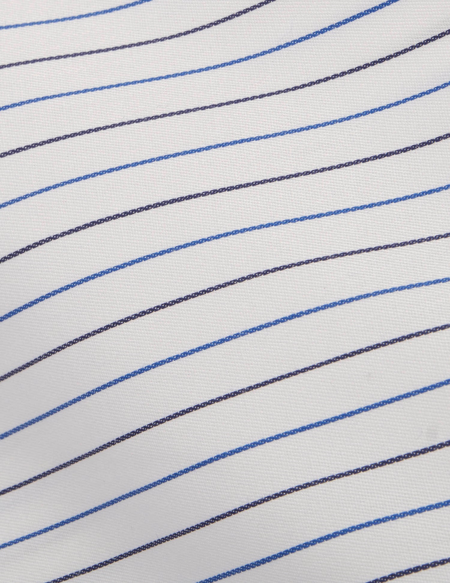 Chemise semi-ajustée rayée bleu marine - Twill - Col Italien - Poignets Mousquetaires#2