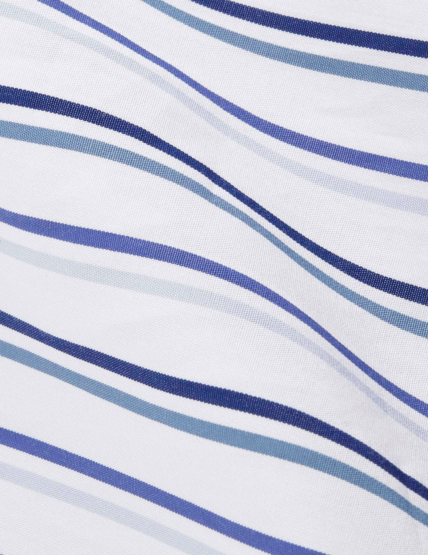 Chemise ajustée rayée bleue - Popeline - Col Italien#2