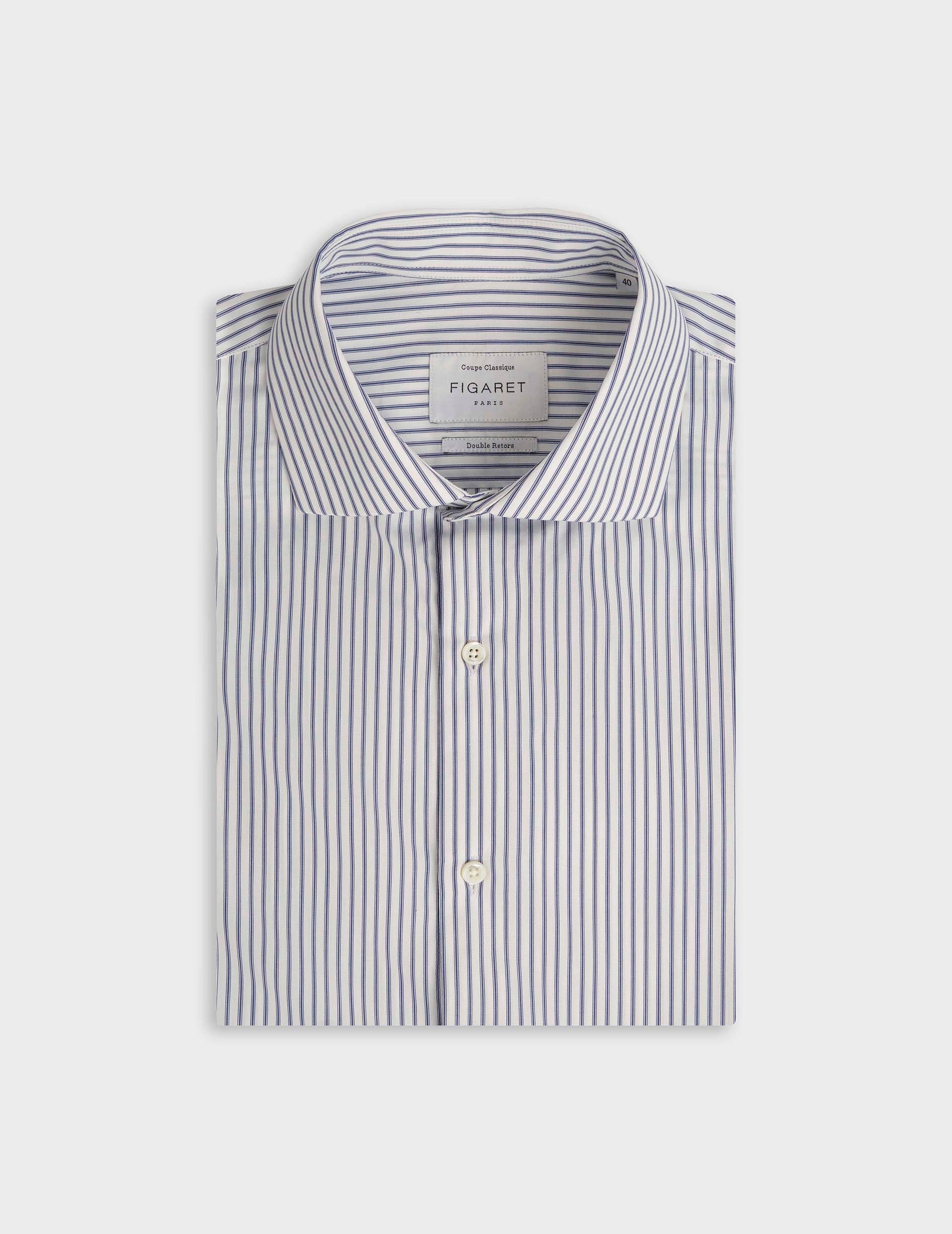 Chemise classique rayée bleu marine