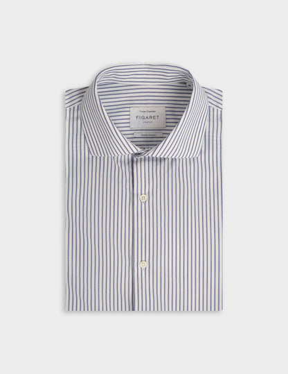 Chemise classique rayée bleu marine