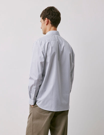 Chemise classique rayée bleu marine