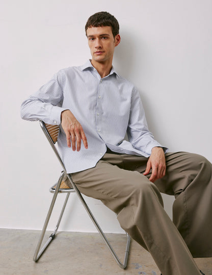 Chemise classique rayée bleu marine