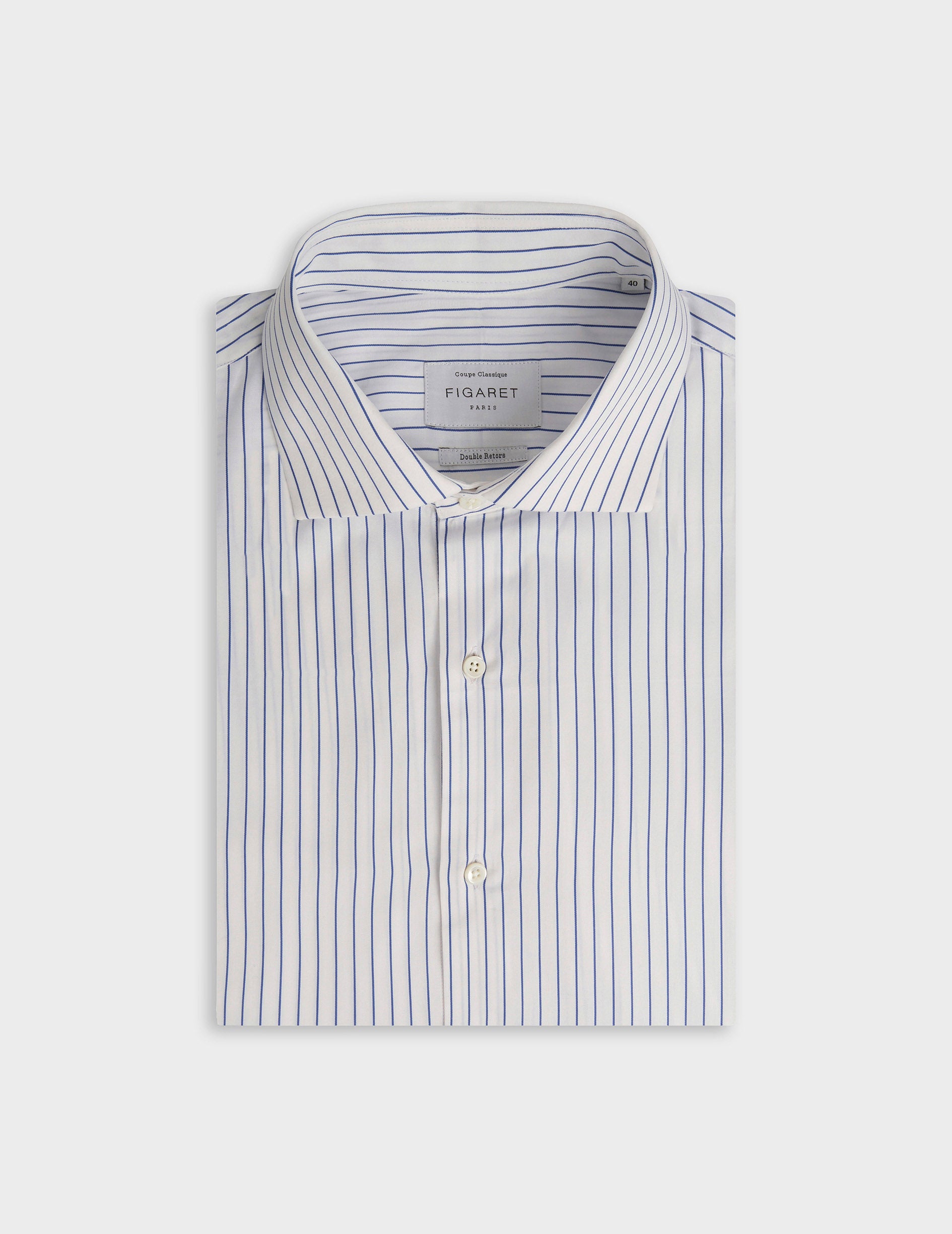 Chemise classique rayée bleue