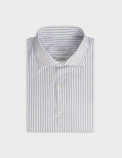 Chemise classique rayée bleue