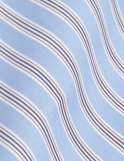 Chemise semi-ajustée rayée bleue