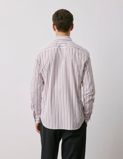 Semi-fitted pink striped shirt