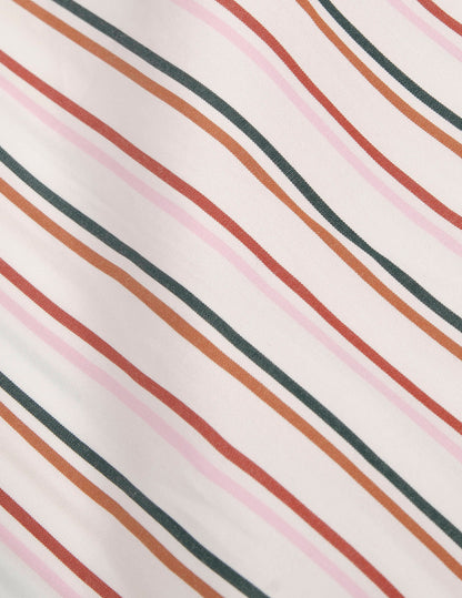 Semi-fitted pink striped shirt
