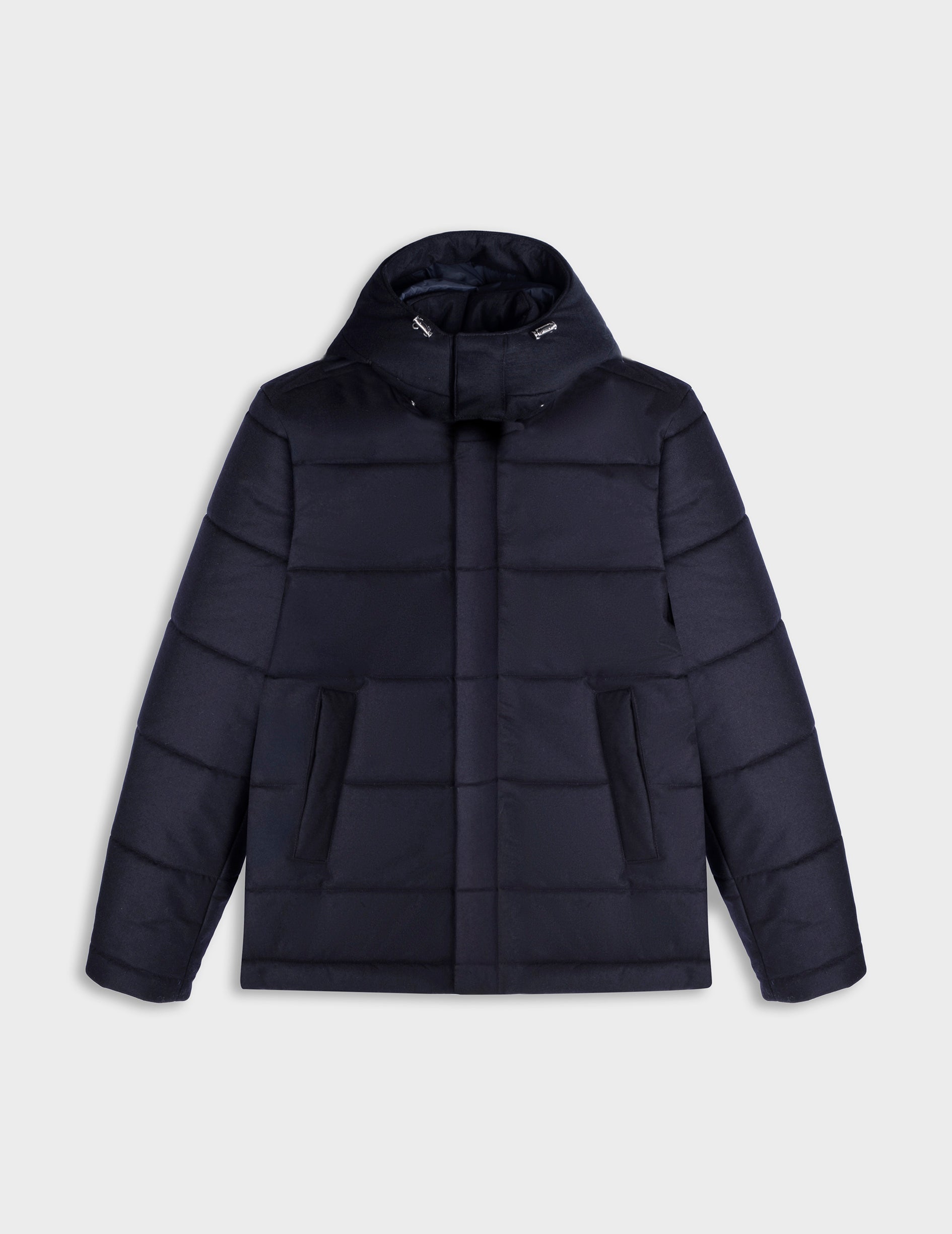 Isola navy wool canvas padded jacket