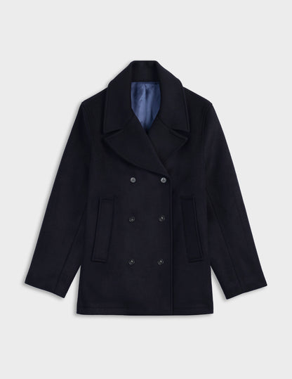 Caban Martin en drap de laine marine