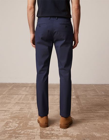Pantalon Ignacio en canvas de coton marine