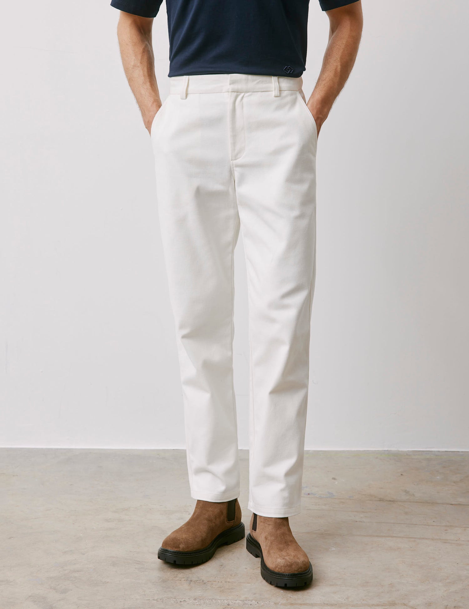 Pantalon Marco en canvas de coton écru