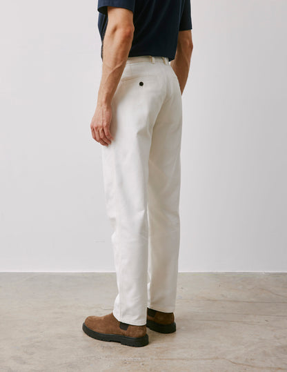 Pantalon Marco en canvas de coton écru
