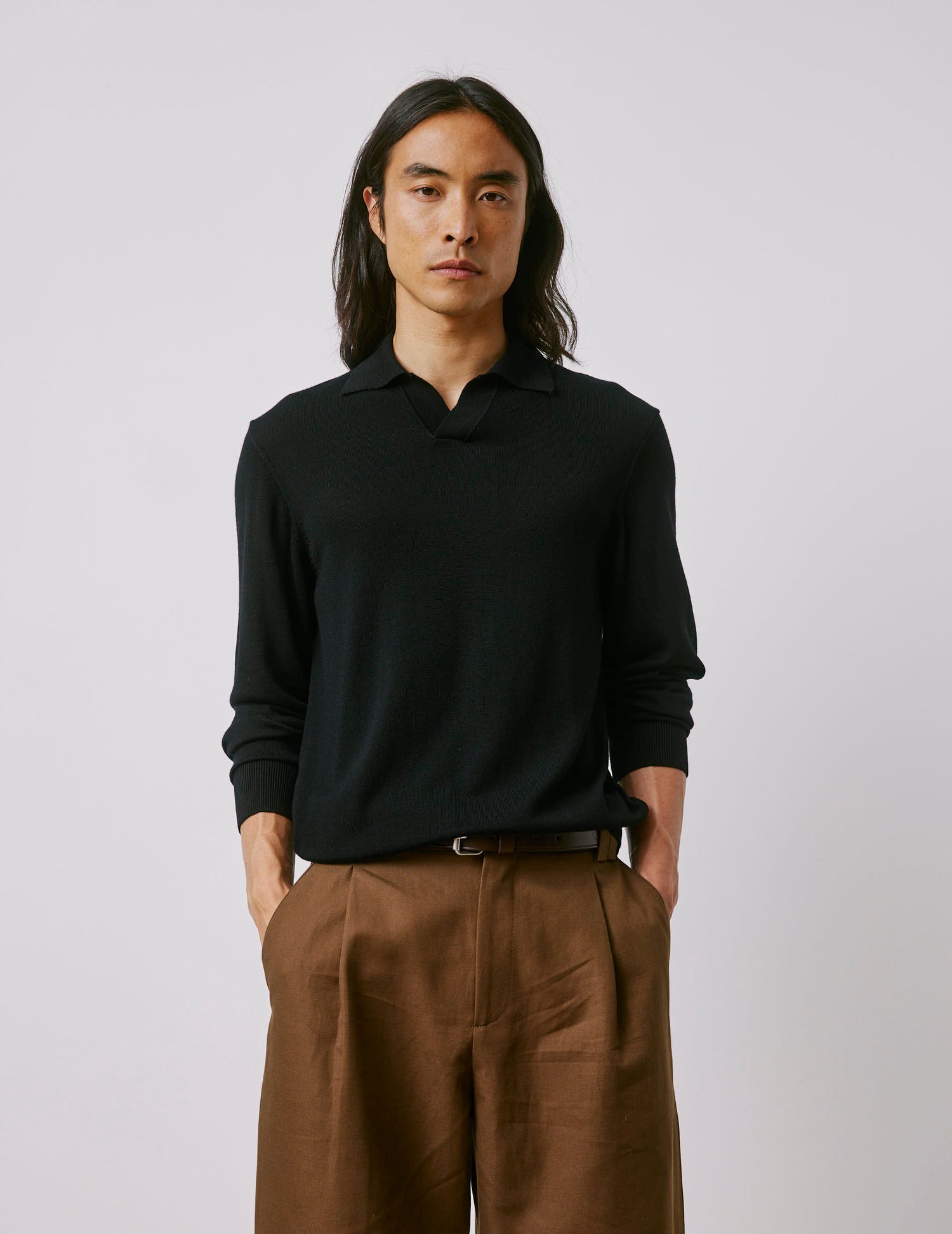 Pull Ilian en laine mérinos noire