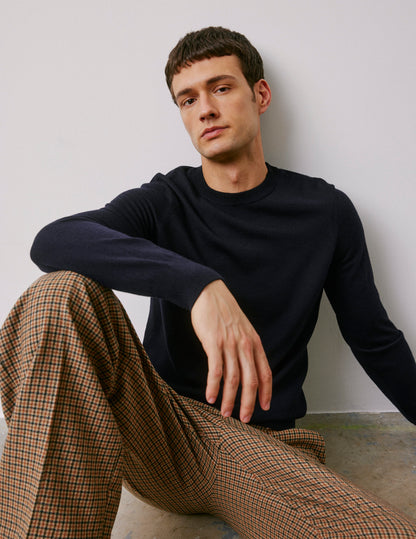 Pull Massimo en laine mérinos marine