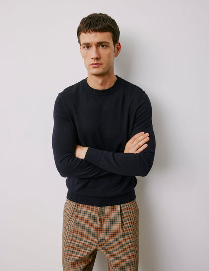 Pull Massimo en laine mérinos marine