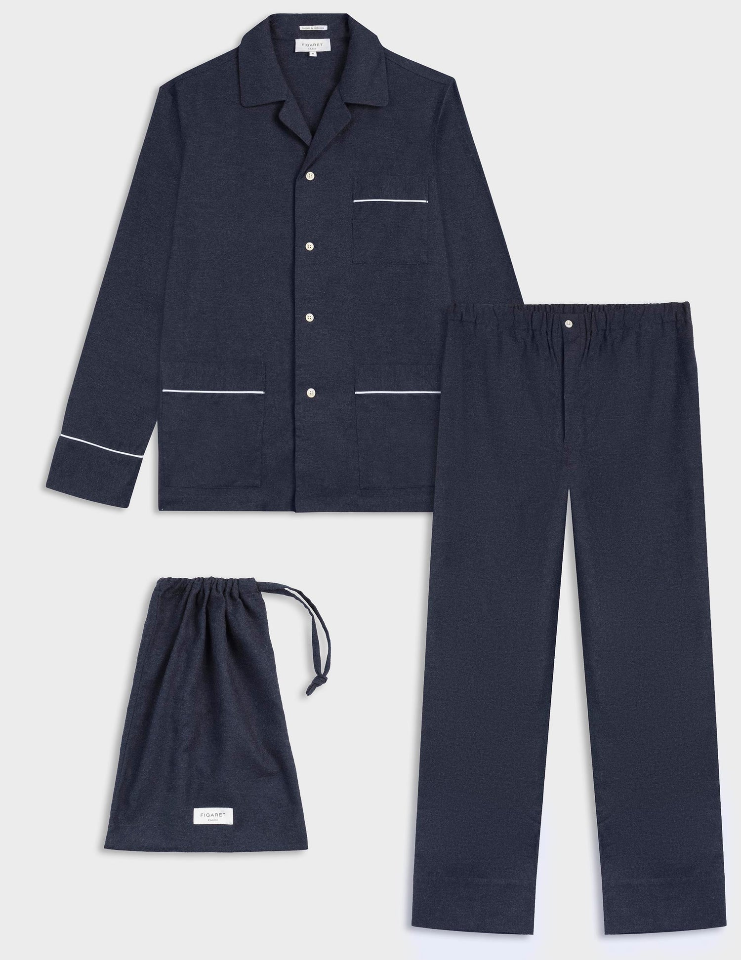 Pyjama Louis en flanelle marine