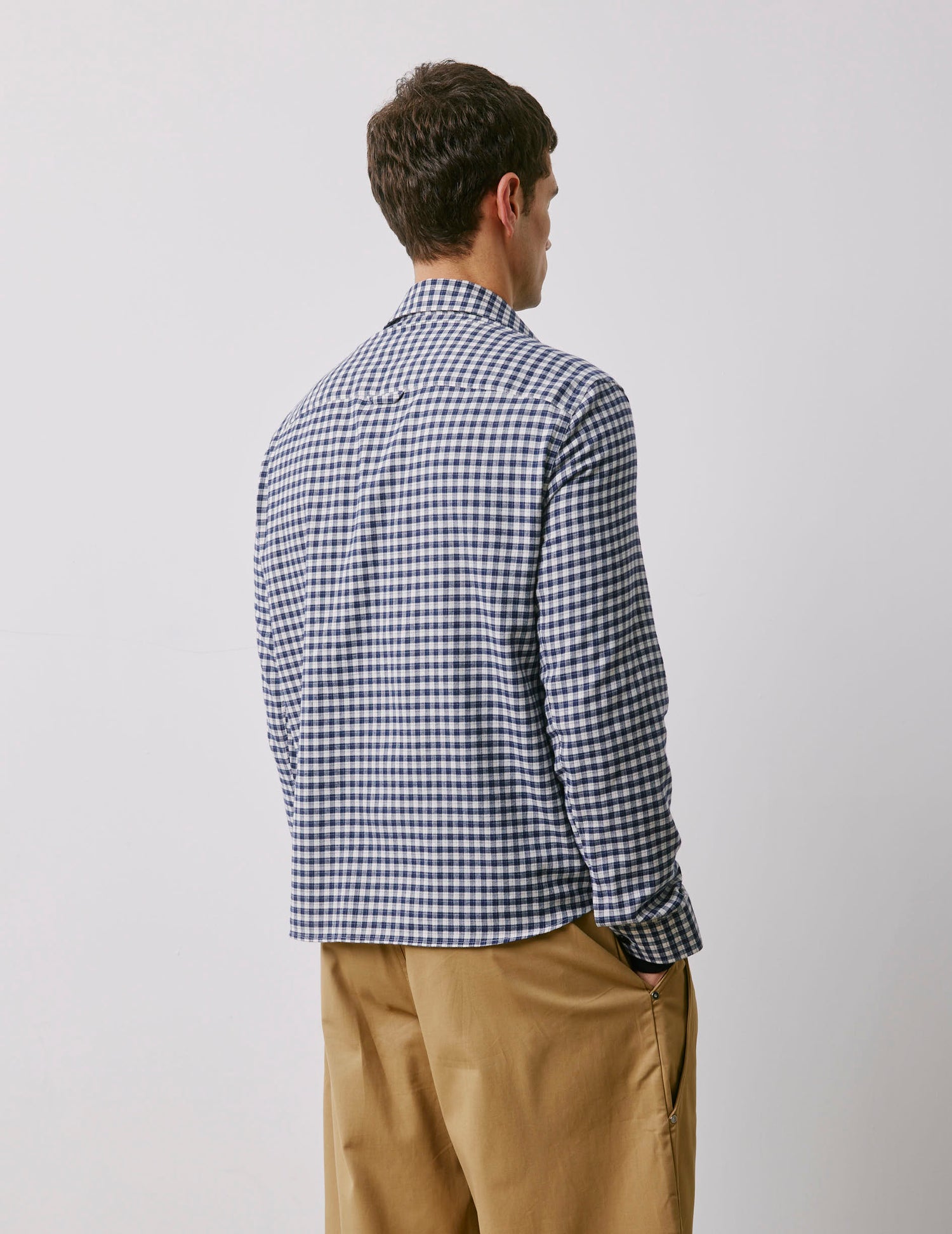 Surchemise Maxime en flanelle à carreaux marine