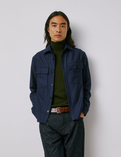 Surchemise Maxime en laine vierge marine