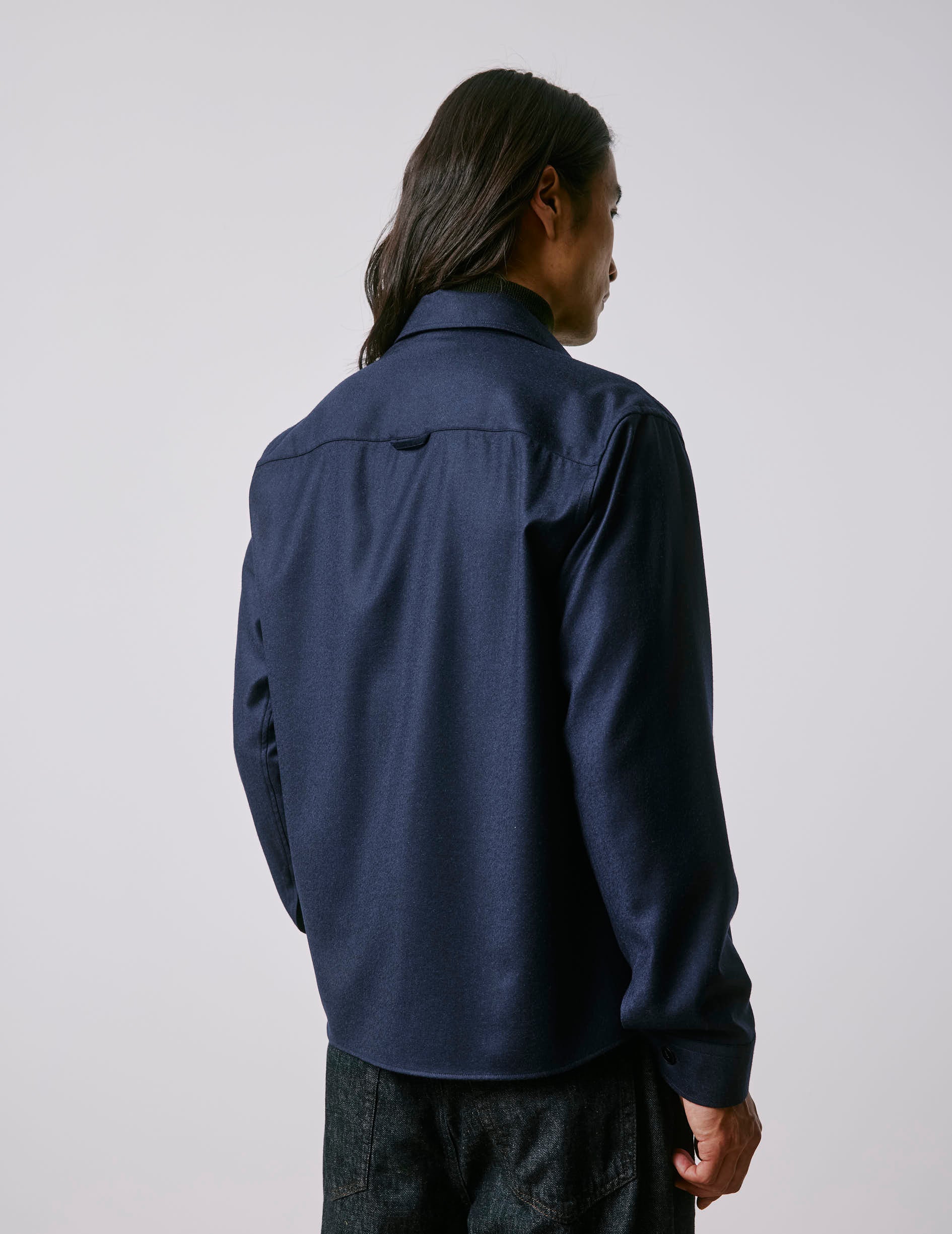 Surchemise Maxime en laine vierge marine
