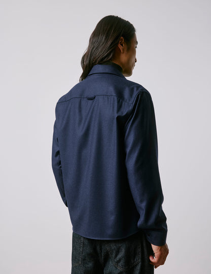 Surchemise Maxime en laine vierge marine