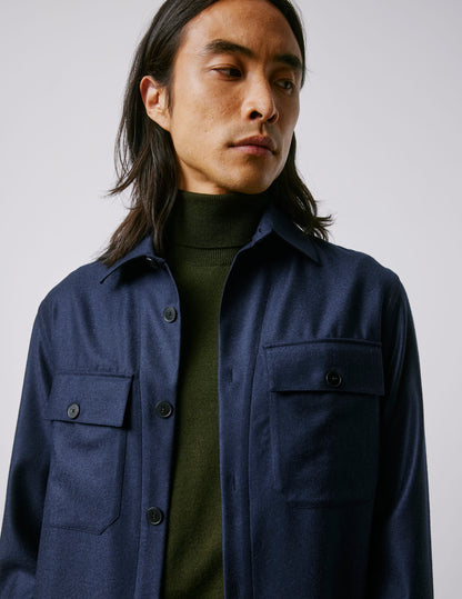 Surchemise Maxime en laine vierge marine