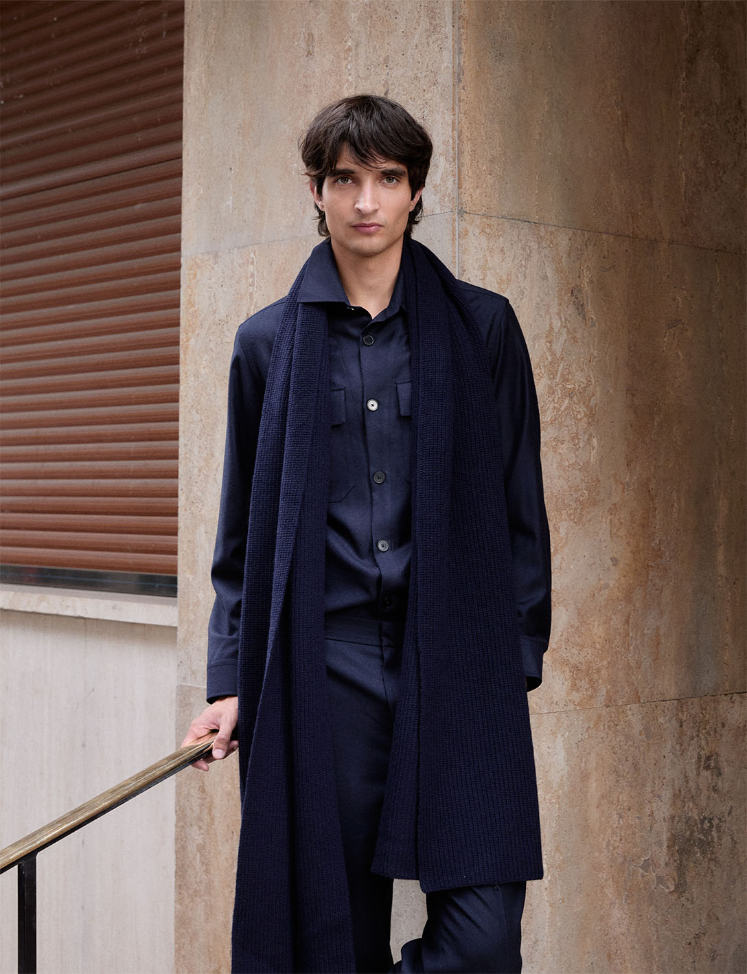 Surchemise Maxime en laine vierge marine