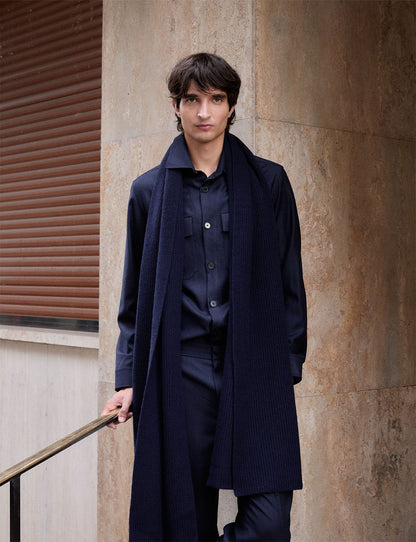 Surchemise Maxime en laine vierge marine