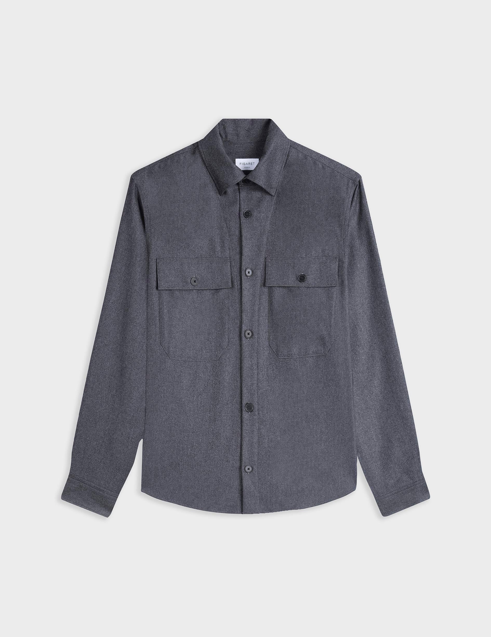 Maxime gray virgin wool shirt jacket