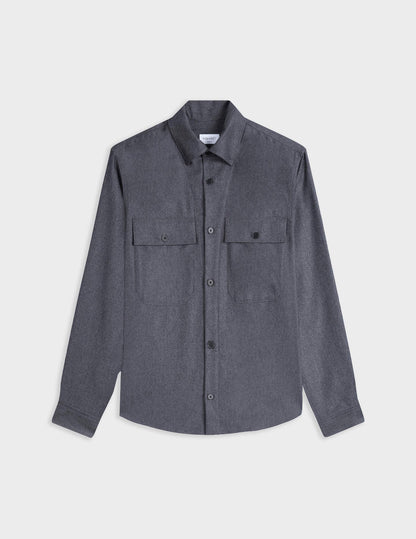 Maxime gray virgin wool shirt jacket
