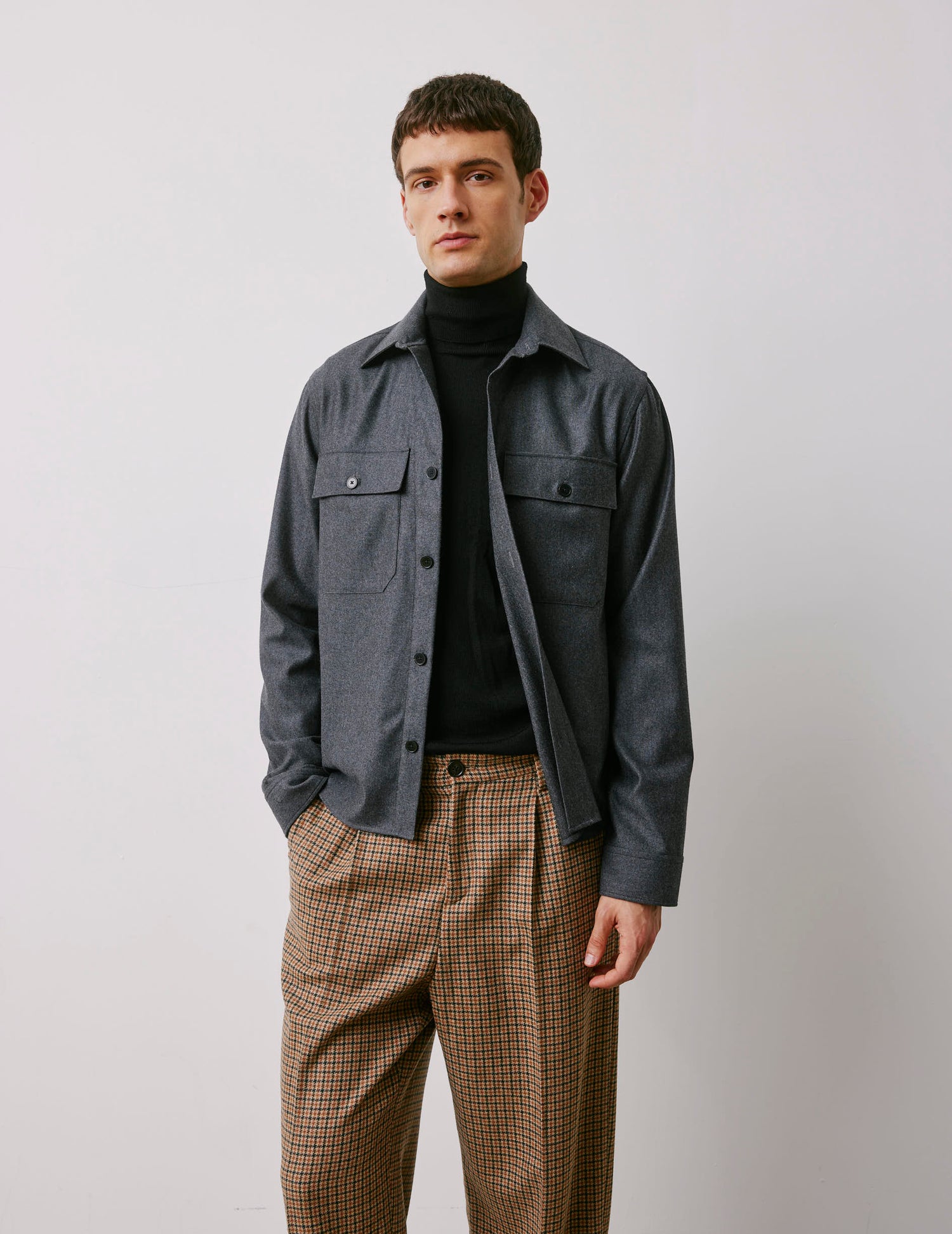 Surchemise Maxime en laine vierge grise