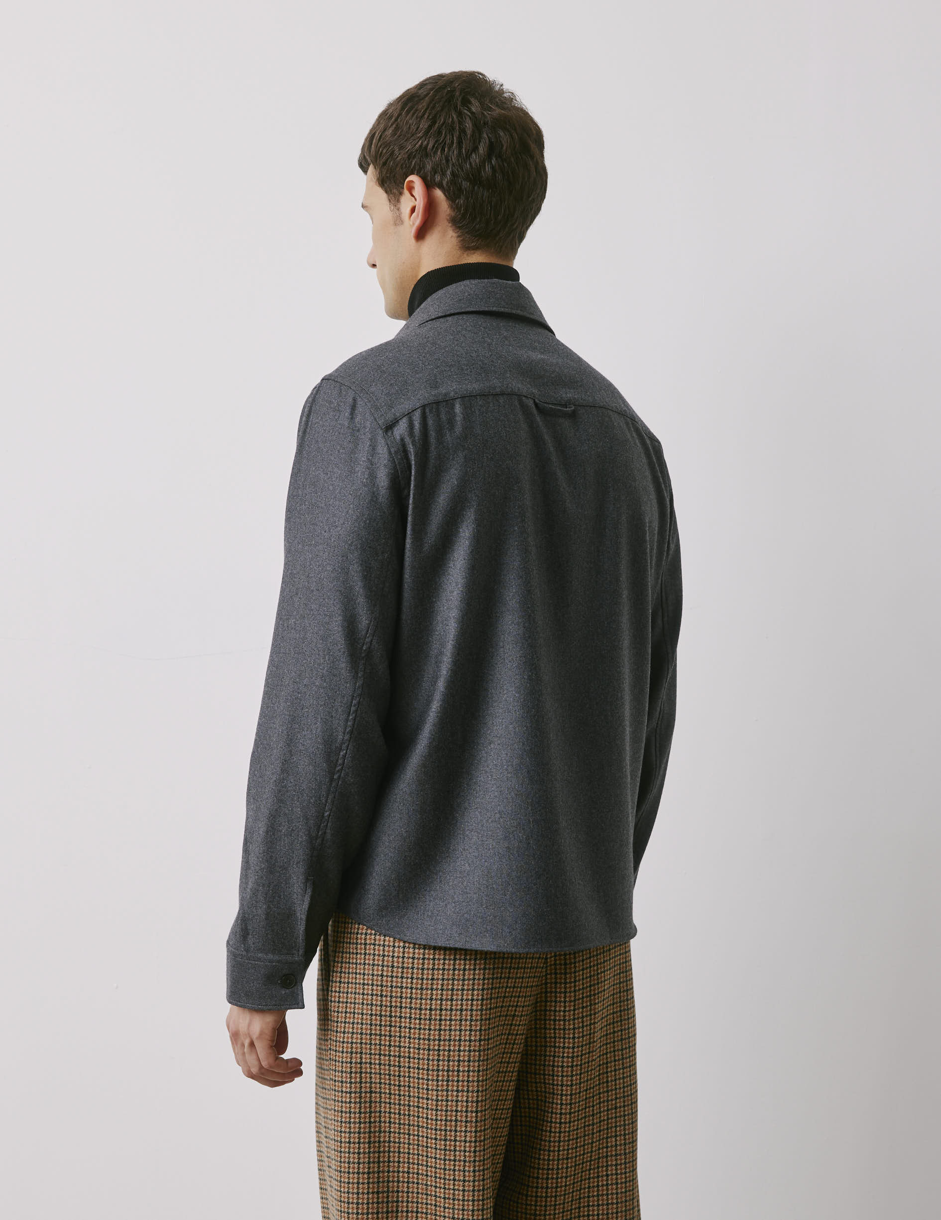 Maxime gray virgin wool shirt jacket