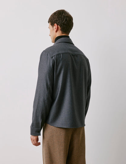 Maxime gray virgin wool shirt jacket