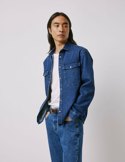 Surchemise Merwann en denim bleu