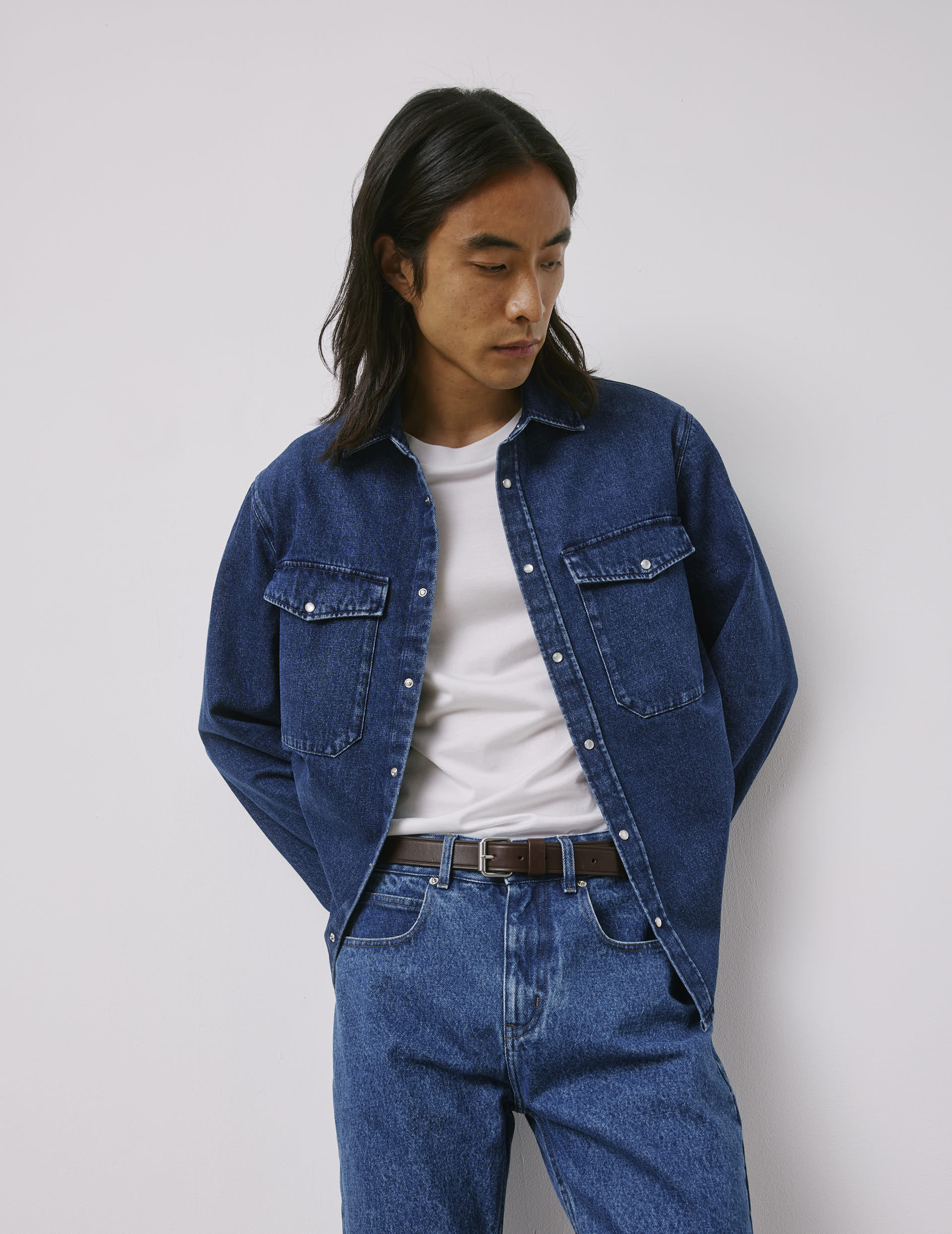 Surchemise Merwann en denim bleu