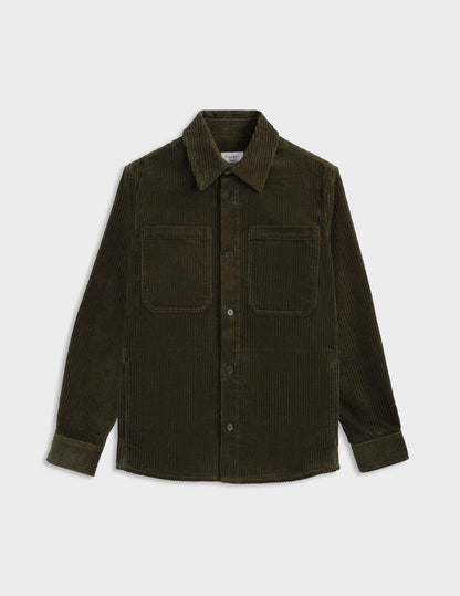 Milan khaki velvet shirt jacket