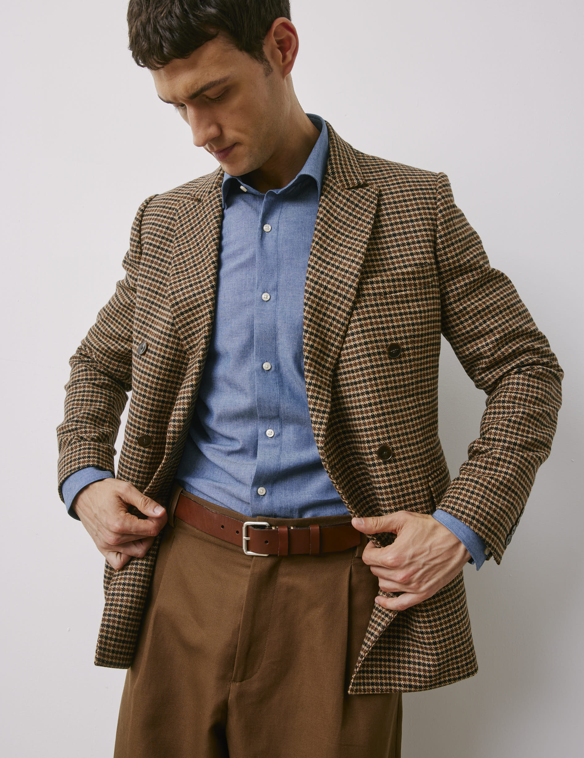 Veste Angelo pied de poule marron