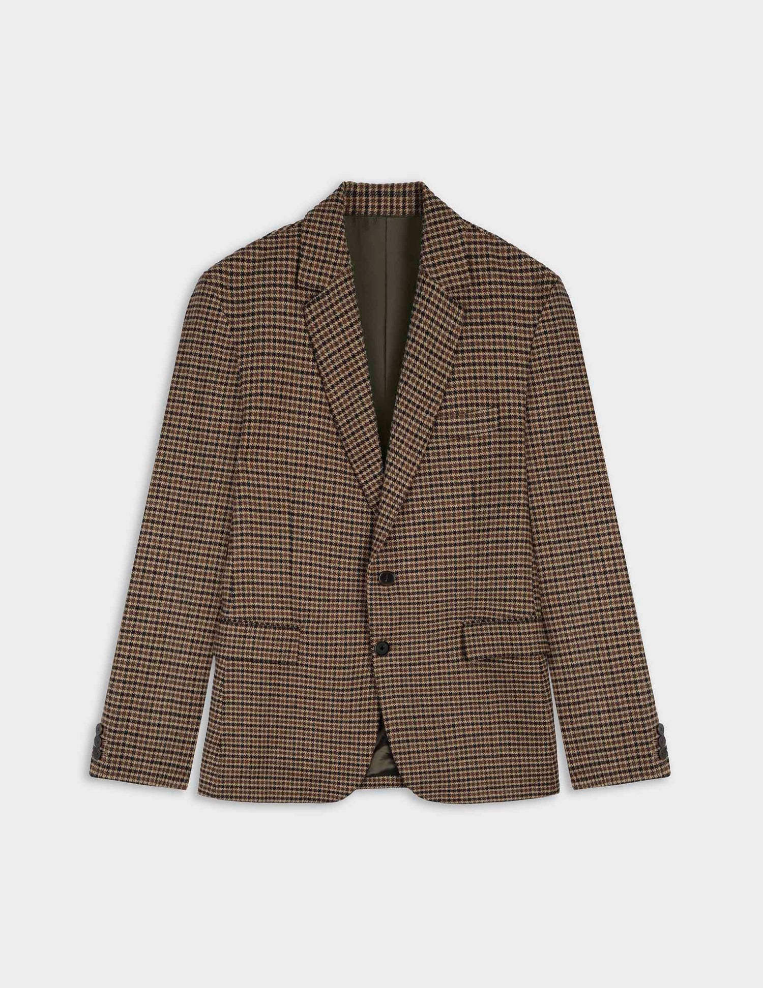 Blazer Gabin en laine à pied de poule marron