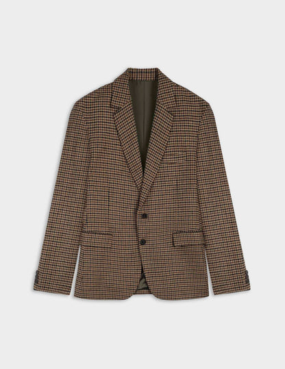Blazer Gabin en laine à pied de poule marron