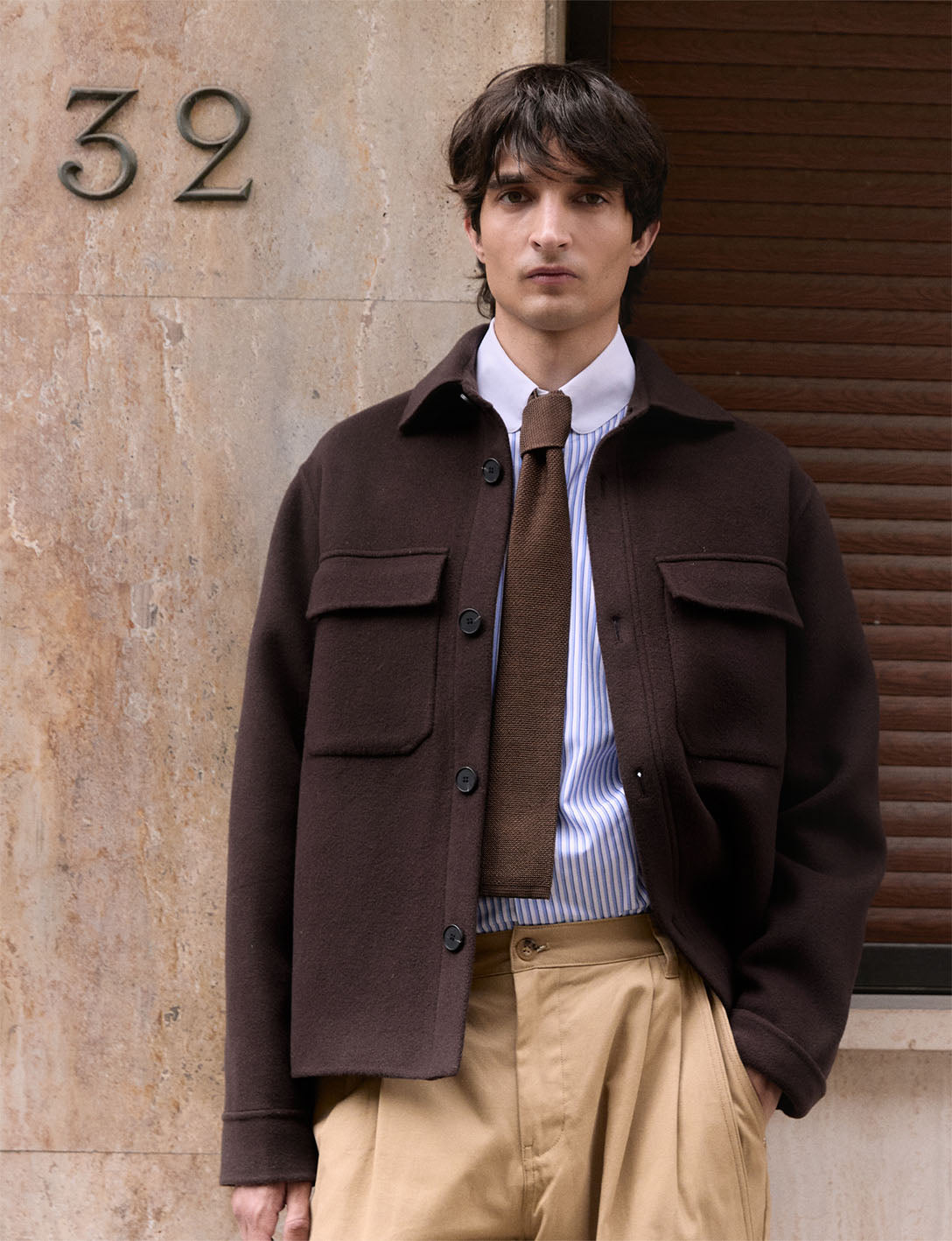 Veste Inoa en laine marron