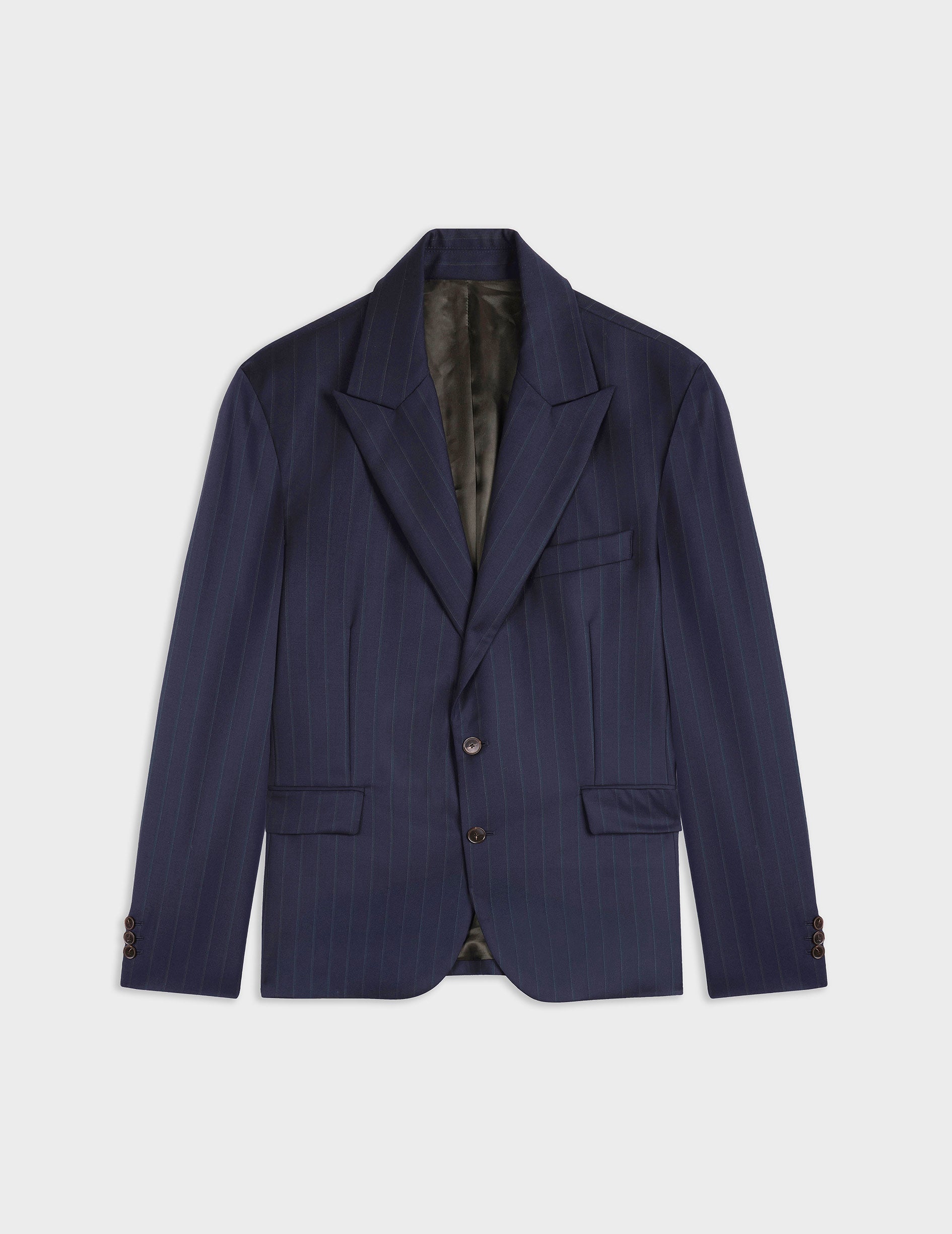 Marlon navy striped wool suit jacket