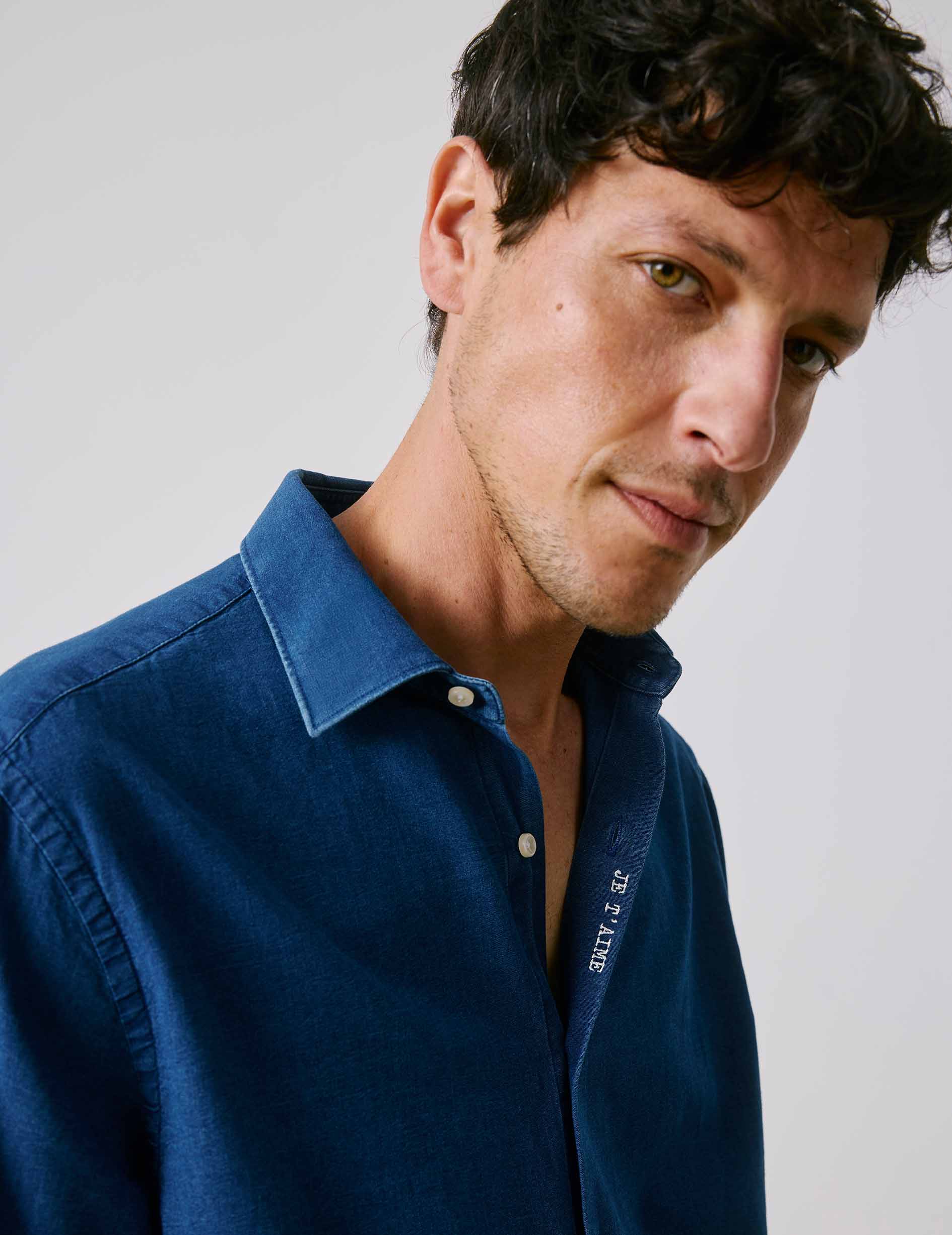 Chemise mixte Je t'aime en denim