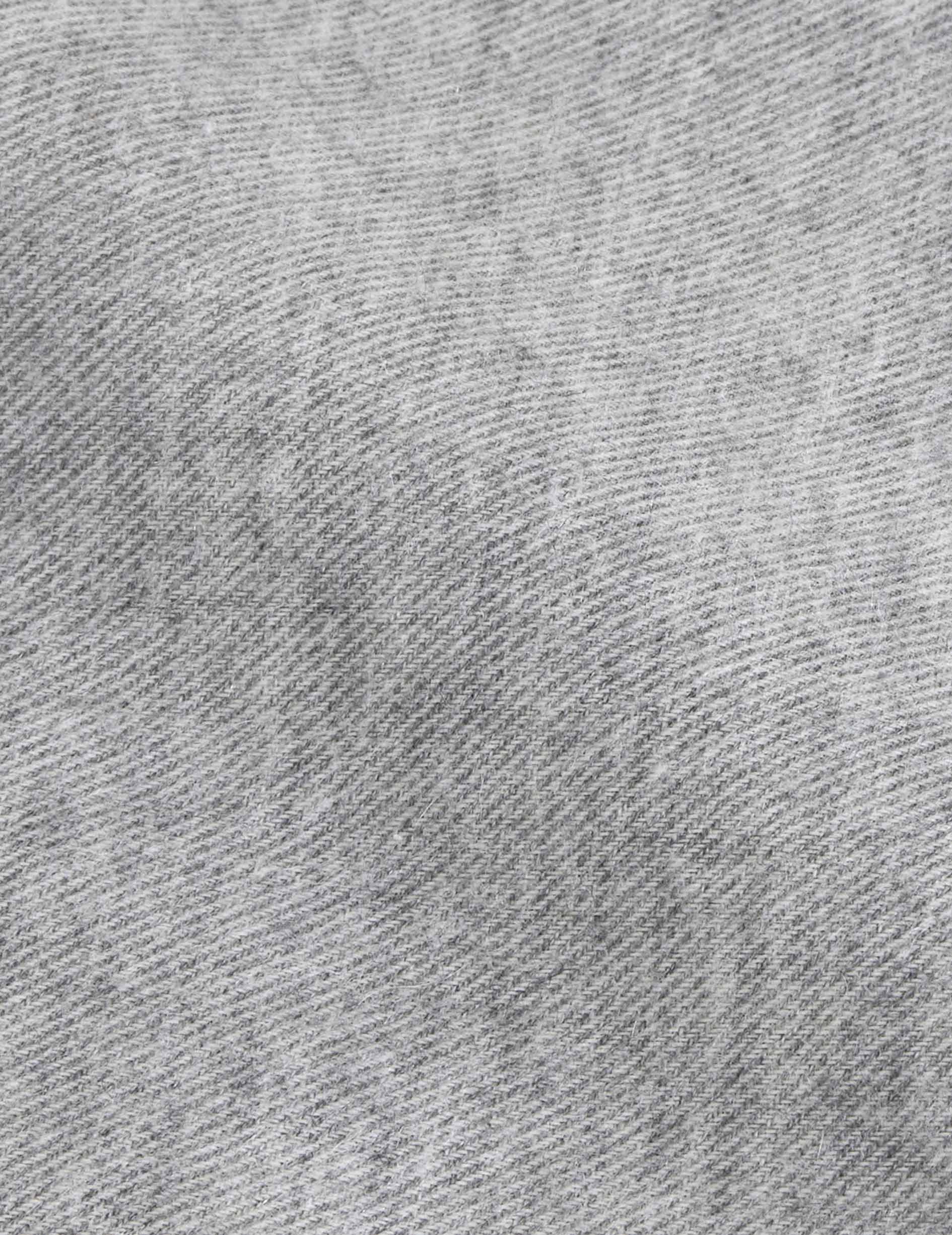 Chemise mixte "Je t'aime" grise - Flanelle - Col Figaret