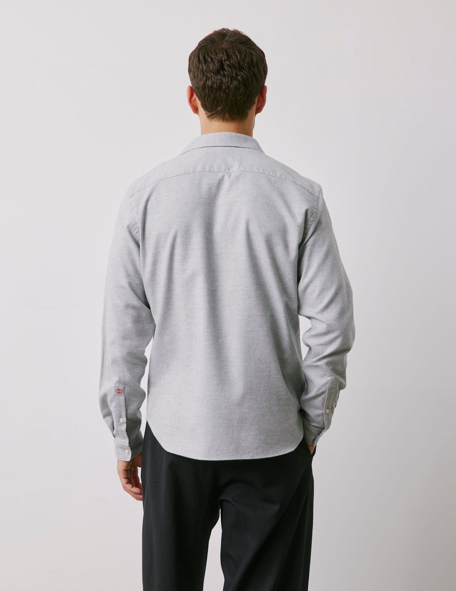 Chemise mixte "Je t'aime" grise - Flanelle - Col Figaret#5