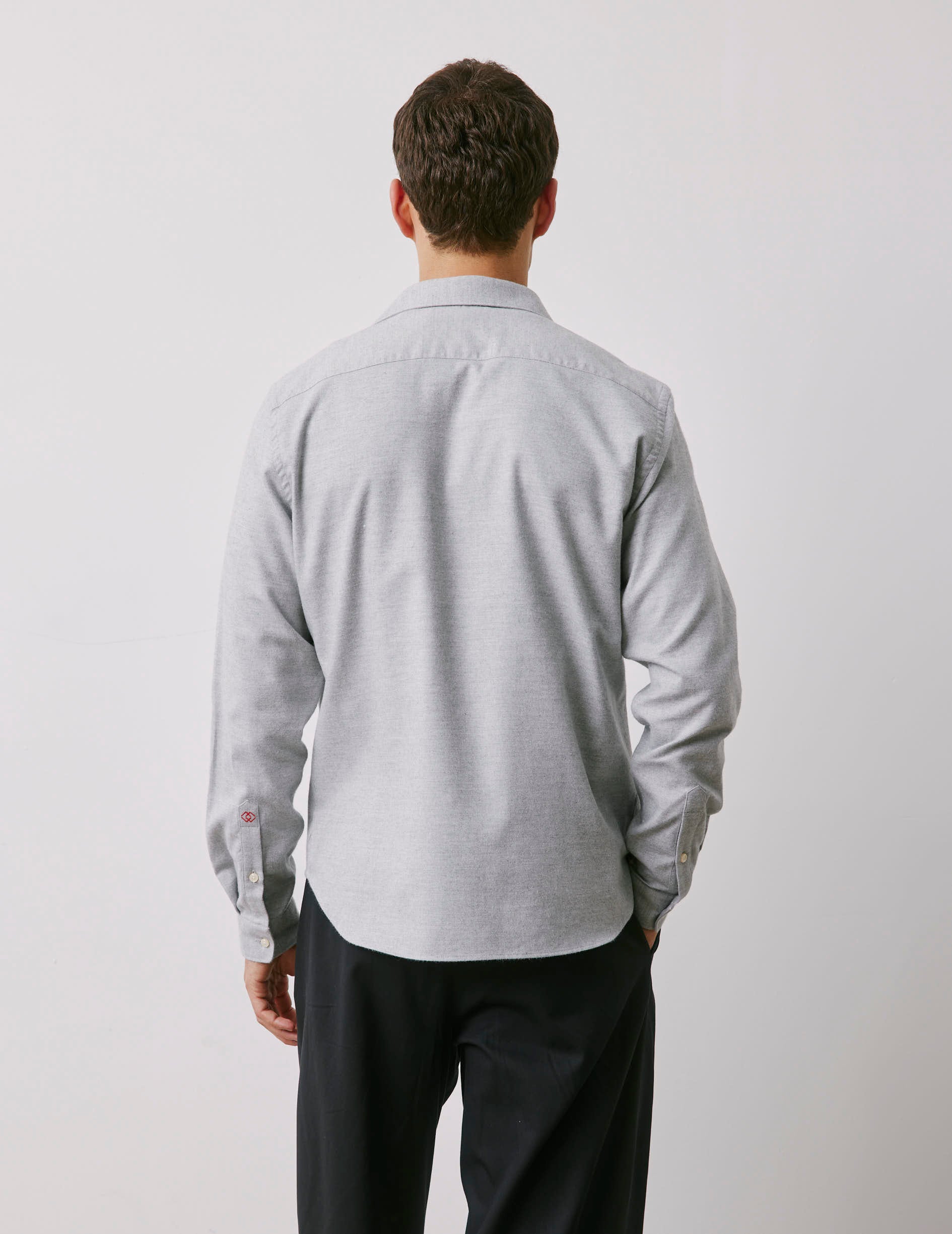 Chemise mixte "Je t'aime" grise - Flanelle - Col Figaret