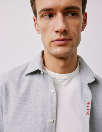 Chemise mixte "Je t'aime" grise