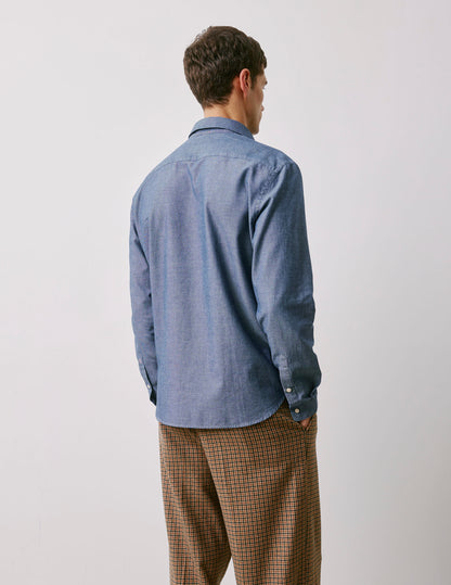 Chemise mixte "Je t'aime" en denim bleu